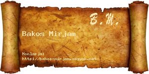 Bakos Mirjam névjegykártya